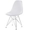 Fabulaxe Mid-Century Modern Style Plastic DSW Shell Dining Chair with Metal Legs, White QI003947.WT.4 - alternate 7